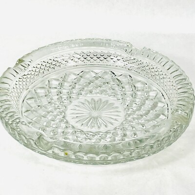 Vintage Clear Crystal Cut Glass Large Heavy 8.5