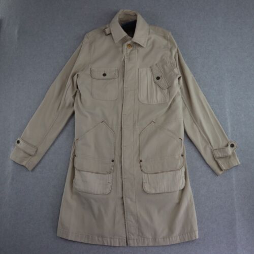 Cube Sugar Coat Womens Size Medium in Beige Long Coat w Pockets Japanese Brand - Picture 1 of 20