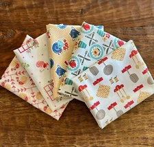 5 Fat Quarter Bundle Riley Blake "Cook Book" Kitchen Lori Holt Quilt Cotton