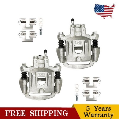 Pair Rear Brake Calipers & Bracket For Toyota Highlander 2004 2005 2006 2007