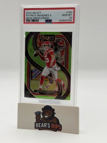 2024 panini select - patrick mahomes ii 120 neon Green Prizm /49 PSA 10! 🔥🔥