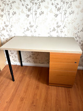 Office desk. 3drawer Pedestal which can be on right or left, Black Legs