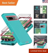 Stylish Aqua Blue/Pink Google Pixel 7 Case with Military Grade Shockproof Design