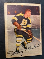 Fleming Mackell (Bruins) - 1953-54 Vintage Parkhurst Hockey Card #91