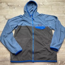 Patagonia Hoodie Synchilla Kids XL 14 Blue Grey Fleece Full Zip 65465 Jacket