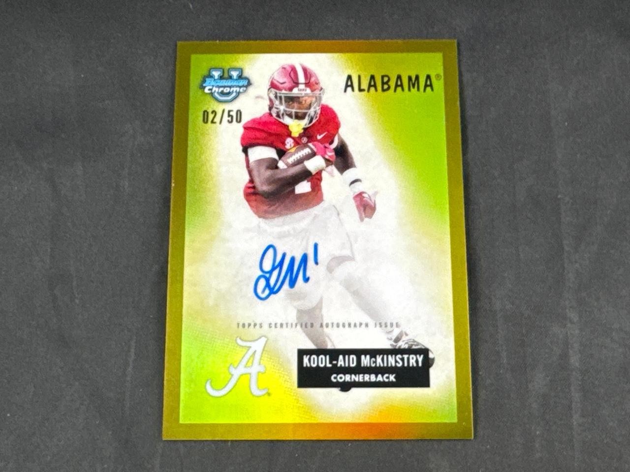 2023 BOWMAN CHROME U KOOL-AID MCKINSTRY 55B-KAM '55 GOLD REFRACTOR AUTO 2/50