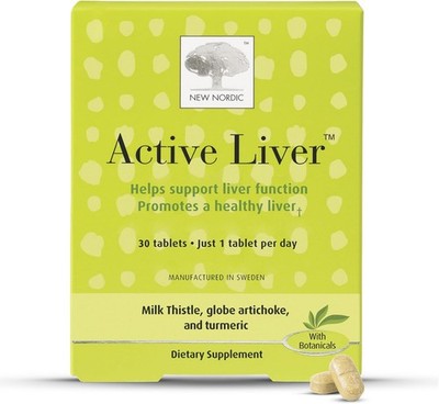 NEW NORDIC Active Liver 30-Day Supply, Daily Liver Supplement, Milk Thistle, Art