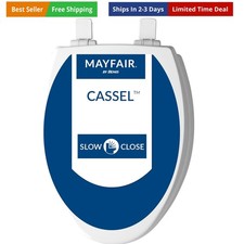 Cassel Slow Close Toilet Seat, Easy Clean, Non Slip Wood Seat, Easy Install,...
