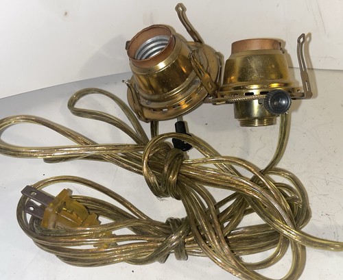 Lot of 2 OIL LAMP ELECTRIC CONVERTION BURNERS FITS #1 LAMP