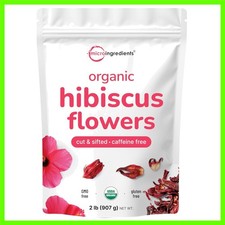 Cut  Sifted Organic Hibiscus Flowers, 2 lbs  Perfect for Flavorful Brewed Tea
