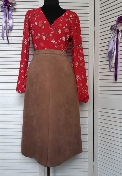 Women Basler Skirt Brown Eco Nubuck 38