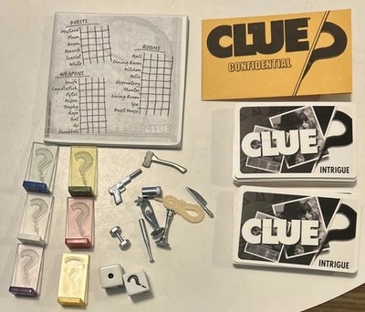 CLUE Discover the Secrets Replacement Parts Lot 2008 Tokens Dice Weapons Card