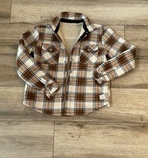 Weatherproof Vintage Boys Sherpa-Lined Plaid Shirt Jacket   Size L 14/16 