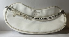 Christian Dior Parfums White  Gold Clutch Cosmetic Bag 12 X 4 X 3  