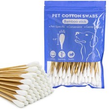 Homeczylst Dog Ear Swabs, 6 Inch Long Cotton Swabs 100 Pcs 6" Sturdy Wood...