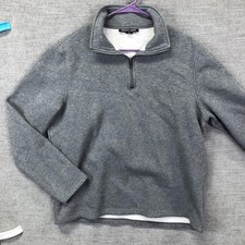 Michael Kors Sweatshirt Mens Large Gray Sherpa Lined 1/4 Zip Pullover Fleece