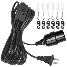 DiCUNO Hanging Lantern Extension Cord Cable, E26 20ft -1P, - Black