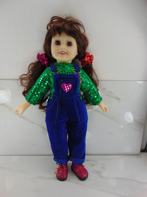 Vtg T.B.K.I. Doll DARK BROWN Hair LIGHT BROWN Eyes 18  TEETH & MOVING EYES 1997