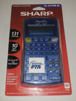 SHARP Scientific Calculator EL-501WB-BL BLUE w/ Cover Brand New SEALED