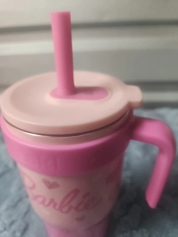Vaso para niños Barbie Zak Designs 18 oz - acero inoxidable, a prueba de derrames, con pajita Foto 3 de 4