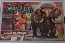 Wild Card Dino-Might Prolook Painted Mammoth Cade Klubnik 1/1 Football Card