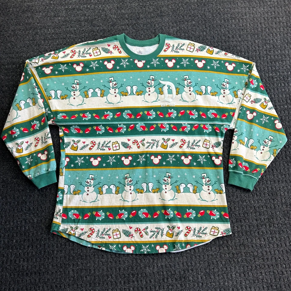 Disney Christmas Spirit Jersey Disneyland Resort Xmas All Over Print L Green - Image 3 of 4