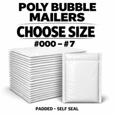 Poly Bubble Mailers Padded Shipping Envelopes 000- 7 Self Seal Bags Bulk