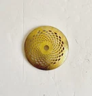 Vintage 4 Inch Stamped Brass Lamp Shade Cap Tiffany Style Stained Glass Raw A