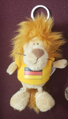 NICI Plush Lion Beanie German Flag Keychain Backpack Purse FOB Gift