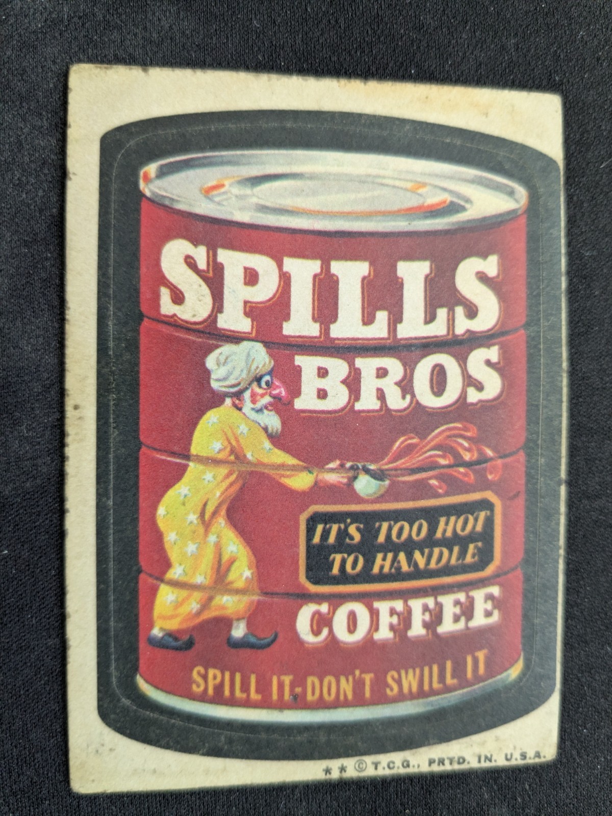 1974 Topps 6th Wacky Package Sticker NNO Spills Bros. (VG)