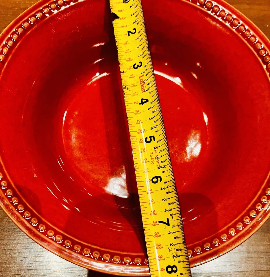 PIER 1 ☆ Spice Route Pimentón ☆ Juego de 8 cuencos de sopa/cereal ☆ gres con cuentas Foto 3 de 4