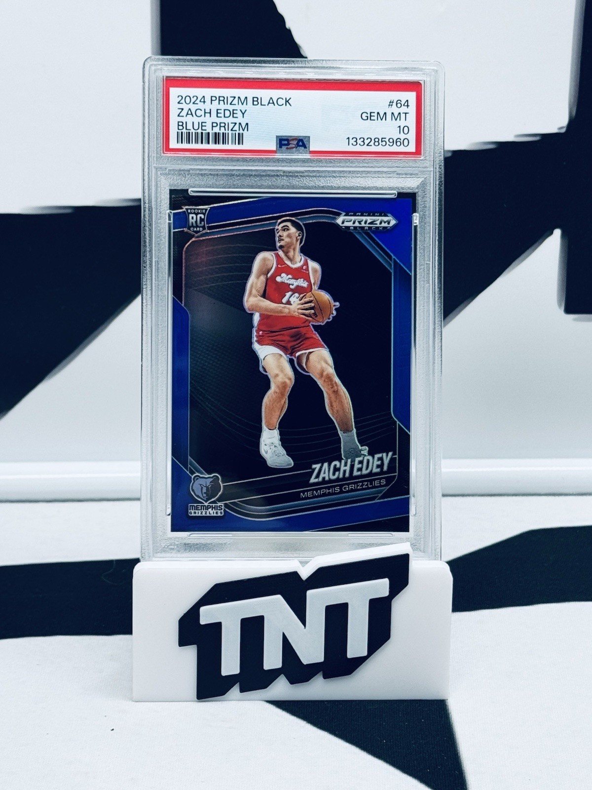 Zach Edey 2024-25 Panini Prizm Black #64 Rookie Blue Prizm /199 PSA 10