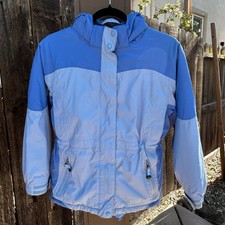 L.L.Bean Kids M 10-12 Blue PrimaLoft Hooded Ski Snow Jacket Winter Coat