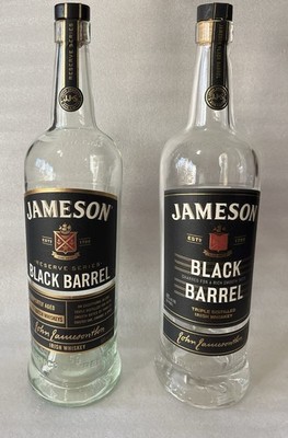 Jameson Whisky - BB Reserve + Black Barrel Empty Glass Bottle Lot  + 2 x 750 ml
