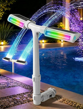 2026 Upgrade Height Solar Pool Fountain with 10-Color 4-Mode LED Lights, Auto Li