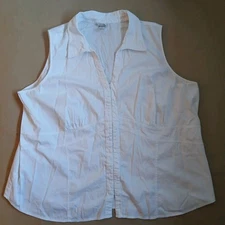 Venezia White Sleeveless Collared Shirt Size 26/28 Classic 90s
