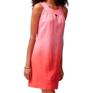 Charlie Paige Pink Linen Ombre Dyed Linen Sleeveless Dress Size M