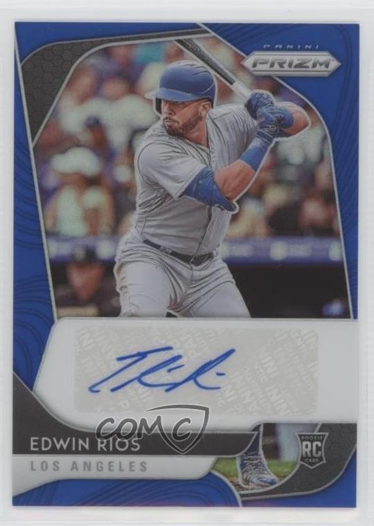 2020 Panini Prizm Rookie Blue Prizm 96/99 Edwin Rios #RA-ER Auto RC v9t