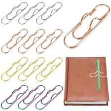 12 Pack Metal Pen Clips Paperclip Pen Holders for Notebook Journals Office Use