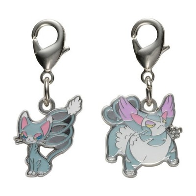Pokemon Center National Zukan Metal Charm 431 432 Glameow Purugly Sinnoh