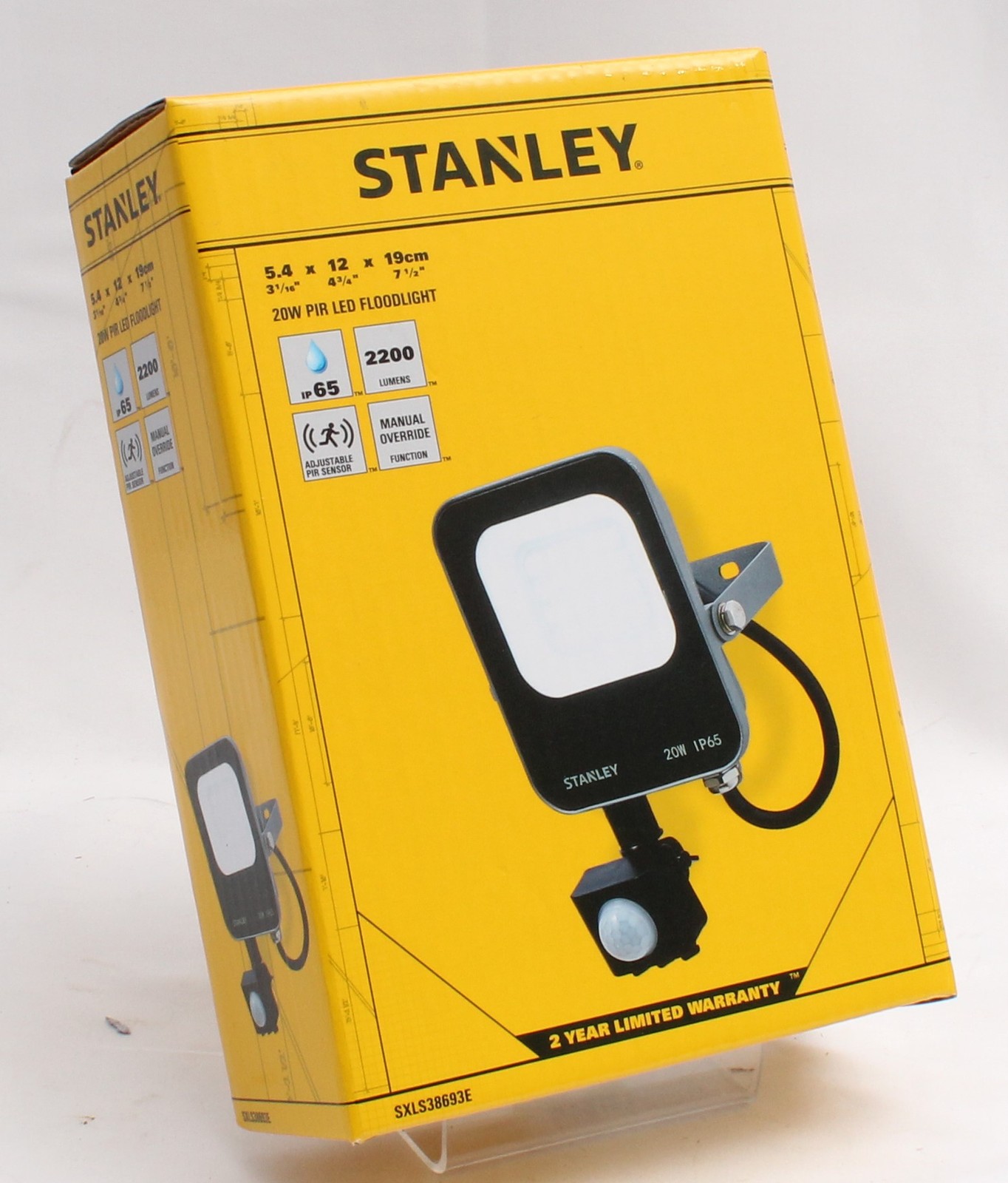 Stanley Slimline 20w PIR LED Outdoor Security Floodlight IP65 (New)