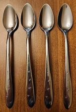 Vintage Mar-Crest Atomic Starburst Stainless Iced Tea Spoons USA Set of 4 USA 