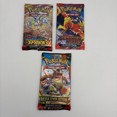 Pokémon TCG Booster Pack Mega Evolution Sparks Destined Rivals X3 Sealed English