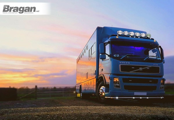 Dach Lichtleiste Schwarz +Led+ Spot Lampe FüR Volvo FM Series 2 & 3 Low Cab Lkw-image