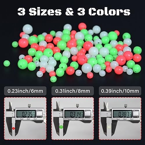 Fishing Beads 6mm 8mm 10mm Glow in The Dark Bead Round Plastic 8mm (300pcs)