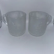 Set of 4 Les Verreries De Saint Gobain Duralex Christmas Mugs Cup Tempered Glass