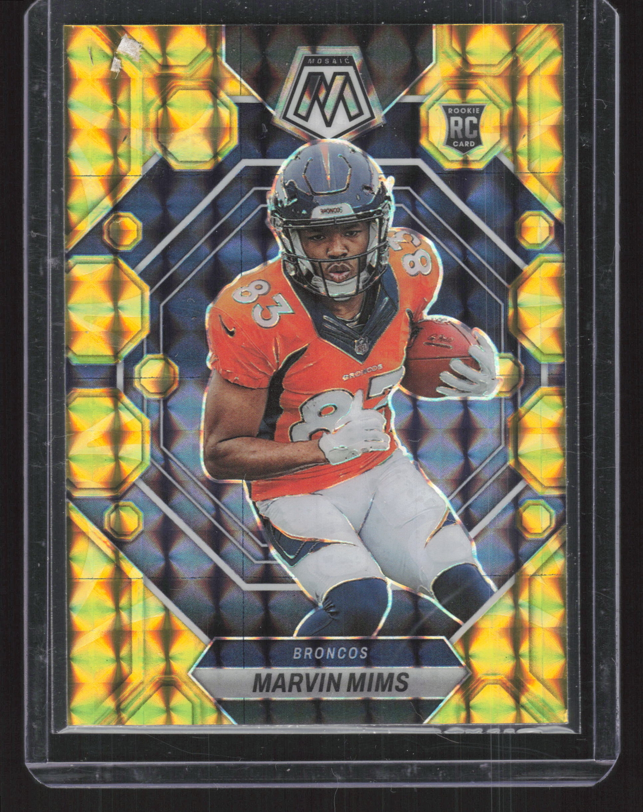 2023 Panini Mosaic #346 Marvin Mims Reactive Yellow Mosaic
