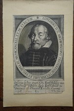 LOTHARIUS METTERNICH LOTHAR VON Portrait. engraving 17 eme. text on the back.