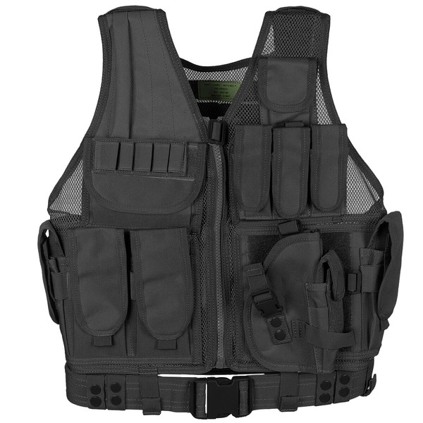 Mfh Marine Weste Airsoft MilitäRische Armee Sicherheit Leicht Taktisch Schwarz-image