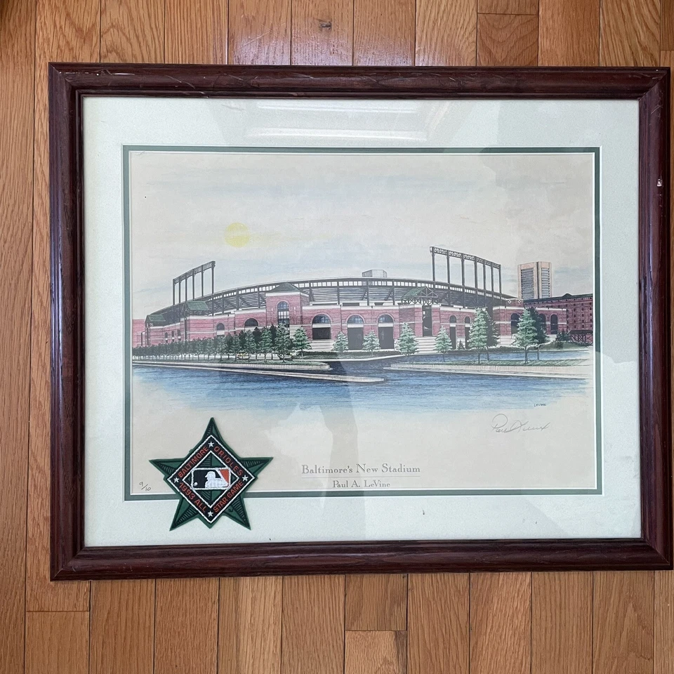 Paul Levine “Baltimore’s New Stadium” Collectors Print 1993 All Star Game Patch - Image 3 of 4